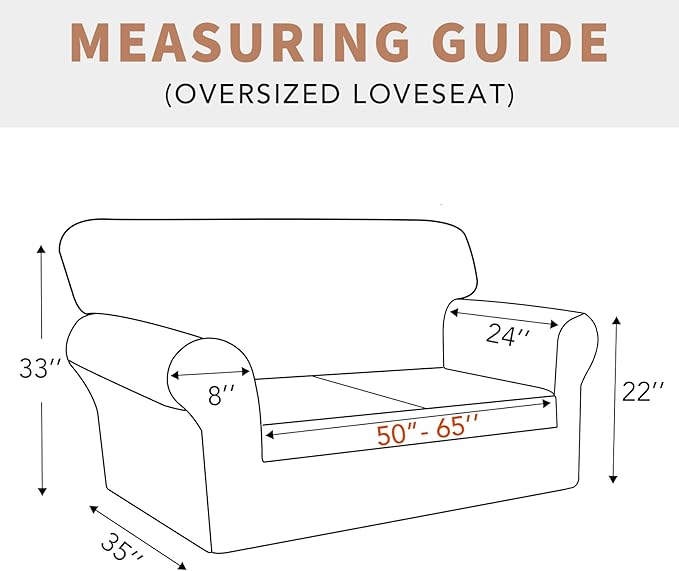 Easy-Going 100% Waterproof Oversized Loveseat Couch Cover, Dual Waterproof Sofa Cover, Stretch Jacquard Sofa Slipcover, Leakproof Furniture Protector for Kids, Pets, Dog and Cat, Light Gray