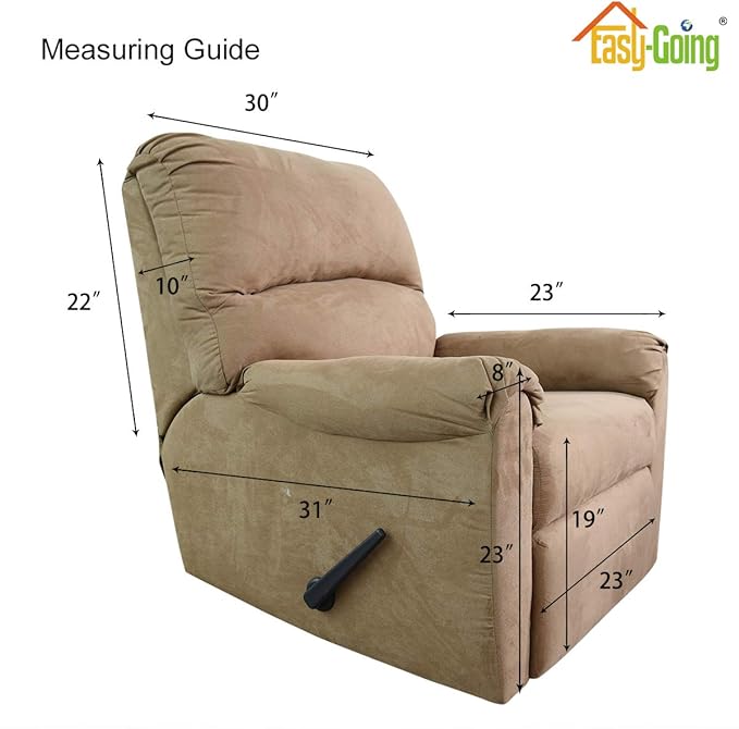 Easy-Going Recliner Chair Slipcover Reversible Sofa Cover Water Resistant Couch Cover Furniture Protector with Elastic Straps for Pets Dog (Recliner 22 inch, Pink/Beige)