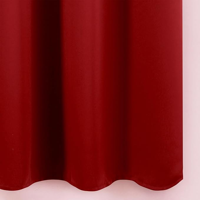 LEMOMO Blackout Curtains 52 x 120 Inch Long Red Curtains Set of 2 Panels Room Darkening Curtains for Bedroom and Living Room