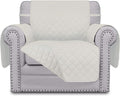 Easy-Going Chair Sofa Slipcover Reversible Sofa Cover Water Resistant Couch Cover Furniture Protector Cover with Elastic Straps for Pets Kids Children Dog Cat (Chair, Ivory/Ivory)
