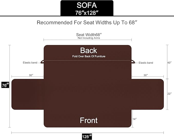 U-NICE HOME Reversible Sofa Cover Couch Cover for Dogs with Elastic Straps Water Resistant Furniture Protector for Pets for 3 Cushion Couch (Sofa, Grey/Beige)