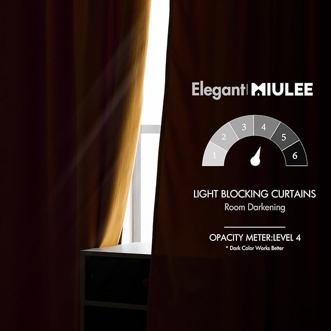MIULEE Velvet Curtains 108 inches Long 2 Panels - Luxury Blackout Curtains for Bedroom Living Room Thermal Insulated Fall Decor Super Soft Window Drapes Rod Pocket & Back Tab, Mustard Yellow