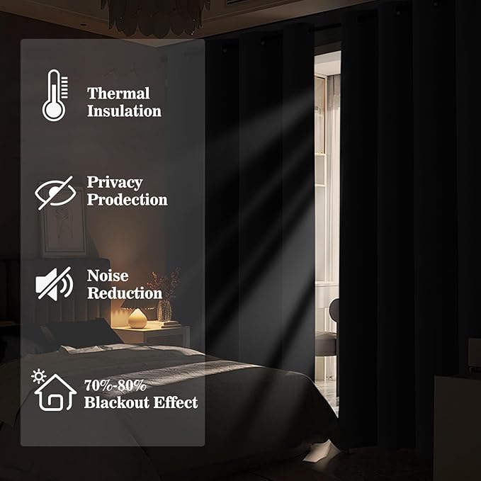 Yakamok Blackout Ombre Dark Pink and Dark Purple Curtains-Gradient Room Darkening Curtain, Grommet Thermal Insulated Light Blocking Window Drapes/Curtains for Living Room Bedroom,52 x 84 Inch,2 Panels