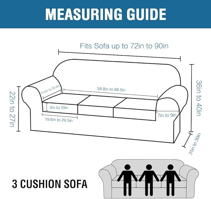 H.VERSAILTEX Modern Velvet Plush 4 Piece High Stretch Sofa Slipcover Sofa Cover Furniture Protector Form Fit Luxury Thick Velvet Sofa Cover for 3 Cushion Couch Width Up to 90 Inch(Sofa,Burgundy)