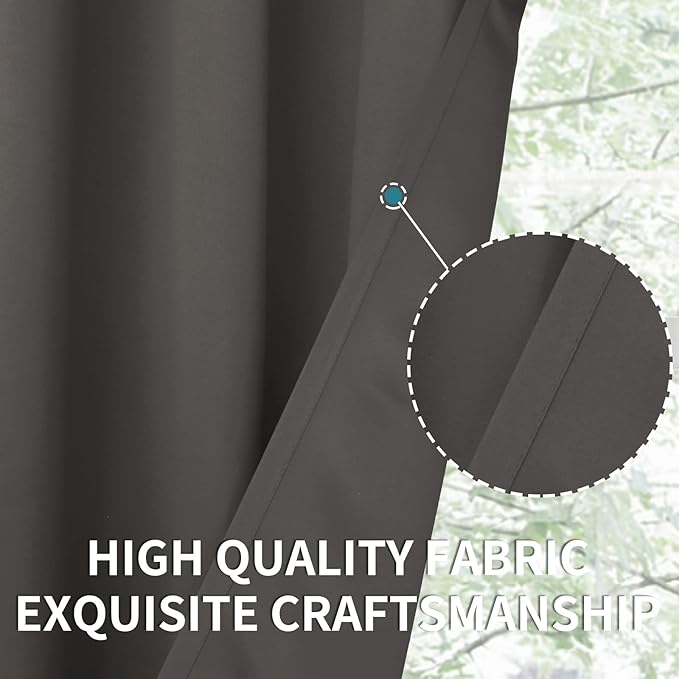 BGment Blackout Curtains for Bedroom - Grommet Thermal Insulated Room Darkening Curtains for Living Room, Set of 2 Panels, Each 55 x 96 Inch, Grey
