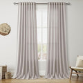 Stone Grey Linen Curtains 108 Inches Long for Living Room Simple Modern Light Filtering Semi Sheer Curtain Back Tab Rod Pocket Neutral Luxury Floor to Ceiling High Window for Bedroom 52x108, 2 Panels