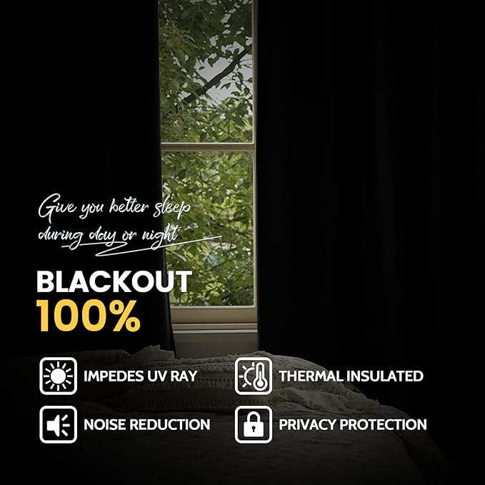 Yakamok 100% Blackout Curtain Panels 96 inches Cold and Light Blocking Drapes for Nursery, 2 Thick Layers Thermal Insulated Draperies (2 Pieces, 50 Wide Each Panel, Sage Front with White Backing)