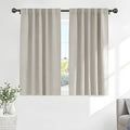 PONY DANCE Short Black Out Curtain Panels for Basement, Small Curtains for Bathroom, Thermal Insulated Tiers for Basement, 34x54 Inch, Cream, 2 Panels