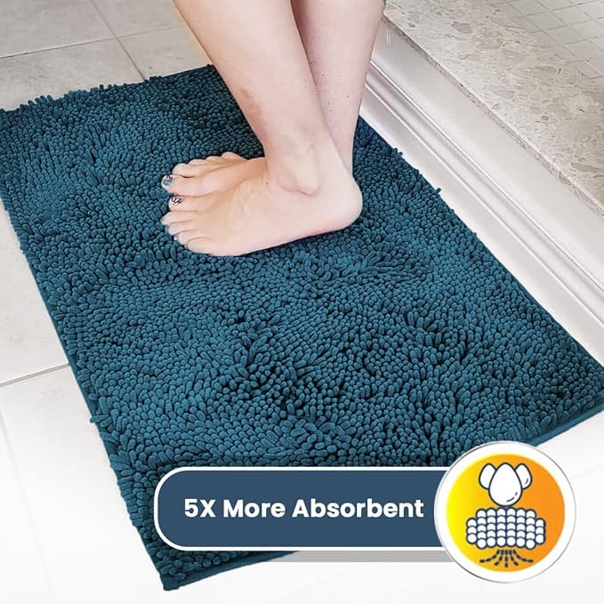 Muddy Mat® | Super Absorbent Door Mat Indoor, Microfiber Quick Dry Chenille Entryway Rug, Non-Slip Front Door Mat, Indoor Mats for Entryway, Machine Washable Pet Rug, Atlantic Blue XXXL 72"X48"