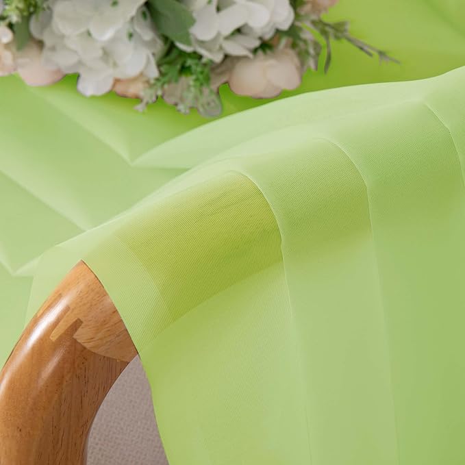 OWENIE Lime Sheer Curtains for Bedroom Living Room 72 Inches Long 2 Panels Set, Modern Light Filtering Sheer Curtain Rod Pocket Clear Drapes for Window Sliding Door, Lime, Each 42 x 72 Inch