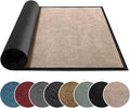 Mibao Dirt Trapper Door Mat for Indoor Outdoor, Waterproof All-Season, All-Weather Doormat, Heavy Duty Non-Slip Entrance Rug, Low Profile Absorbent Entrance Mat Carpet, 72" x 24", Beige