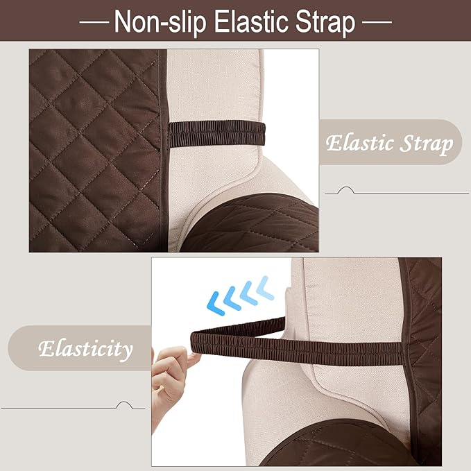 Reversible Oversized Sofa Covers Couch Cover Furniture Protector for Dogs Elastic Straps Water Resistant(XLSofa,Chocolate/Chocolate)