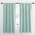NICETOWN Window Curtains for Bedroom, Aqua Blue, 2 Panels, W42 x L48 -Inch, Home Decoration Thermal Insulated Rod Pocket Blackout Blinds & Drapes for Small Windows