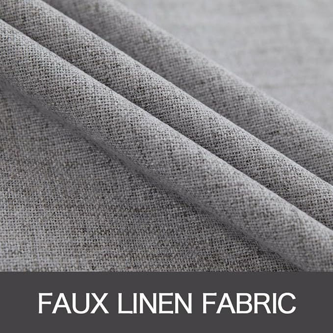 MIULEE Linen Texture Curtains for Bedroom Solid 100% Blackout Thermal Insulated Grey Curtains Grommet Room Darkening Curtains/Draperies Luxury Decor for Living Room Nursery 52x120 Inch (2 Panels)
