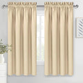 DWCN Blackout Curtains for Bedroom – Rod Pocket Thermal Insulated Noise Reducing Noise Reducing Drapes for Living Room, W 60 x L 63 Inch, 2 Panels, Beige