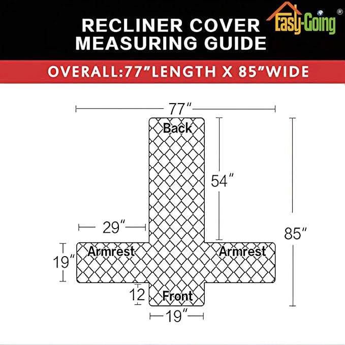 Easy-Going Recliner Sofa Slipcover Reversible Sofa Cover Water Resistant Couch Cover Furniture Protector with Elastic Straps for Pets Kids Children Dog Cat (Recliner, White/White)