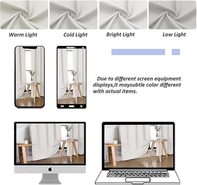 Simplebrand Ava Natural Blackout Curtains for Bedroom 84 Inch Length 2 Panels Set, Solid Thermal Insulated Privacy Living Room Window Treatment Curtains Blackout Drapes, W40 x L84 Inch, Natural