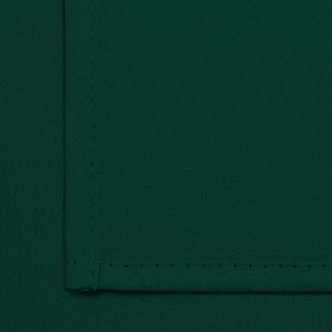 Yakamok Blackout Curtains Room Darkening Thermal Insulated Window Panels,Solid Grommet Top Drapes for Bedroom/Living Room(52Wx90L, Dark Green, 2 Panels)