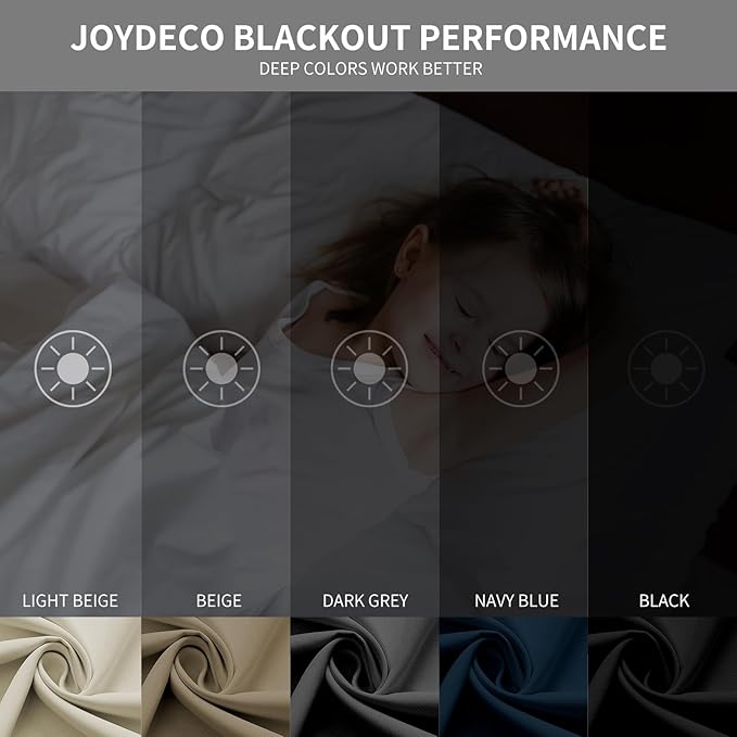 Joydeco Blackout Curtains 108 Inch Length 2 Panels Set, Thermal Insulated Long Curtains& Drapes 2 Burg, Room Darkening Grommet Drapes for Living Room Bedroom Window (Navy Blue, W52 x L108 Inch)