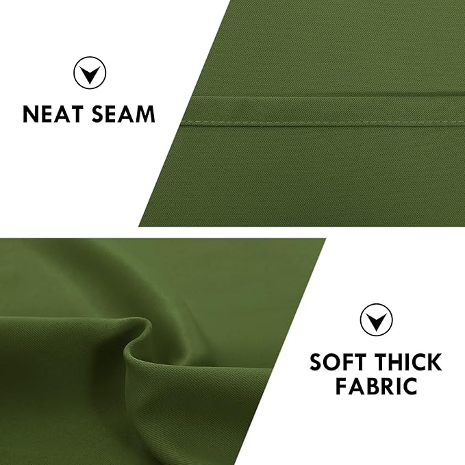 DWCN Olive Green Room Darkening Blackout Curtains - Thermal Insulated Privacy Energy Saving Window Curtain Drapes 42 x 45 inch Length, Set of 2 Bedroom Living Room Curtains