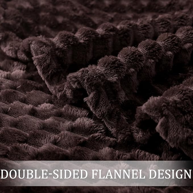 Exclusivo Mezcla Fleece Queen Blanket for Bed, Extra Large Fuzzy Coffee Bed Blankets, Soft Cozy Plush Sofa Throws for All Seasons, 90x90 Inches
