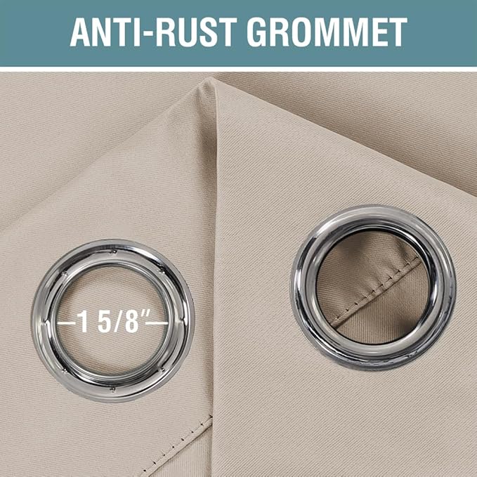 H.VERSAILTEX Blackout Patio Curtains 100 x 96 Inches for Sliding Door Extral Wide Blackout Curtain Panels Thermal Insulated Room Divider - Grommet Top, 8' Tall by 8.5' Wide - Fog