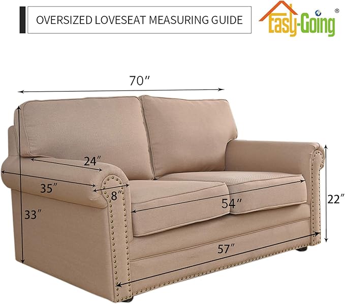 Easy-Going Stretch Oversized Loveseat Slipcover 1-Piece Sofa Cover Furniture Protector Couch Soft with Elastic Bottom for Kids Polyester Spandex Jacquard Fabric Small Checks Wine