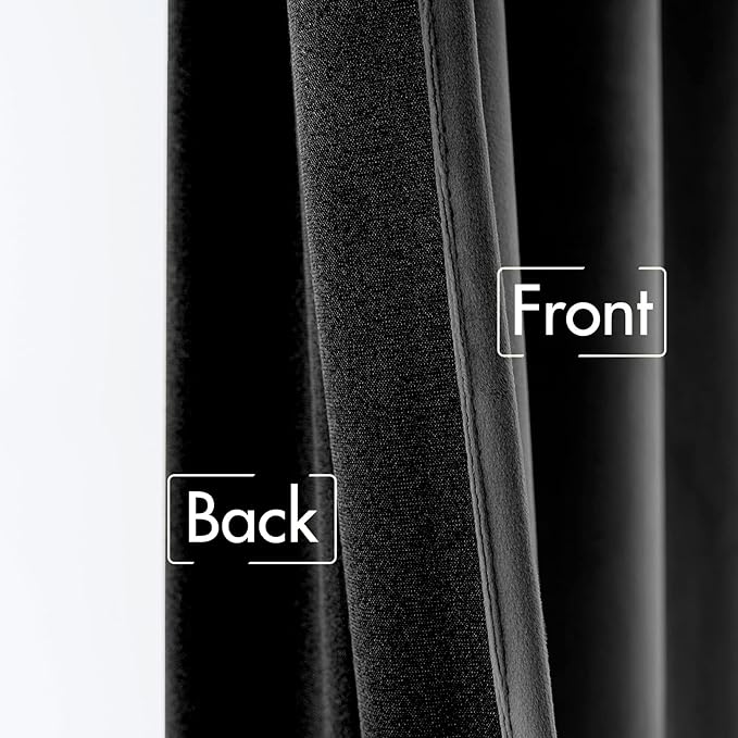 MIULEE Black Velvet Curtains 84 inches 2 Panels - Luxury Blackout Curtains for Bedroom Living Room Thermal Insulated Super Soft Window Drapes Rod Pocket & Back Tab, Halloween Decor, W52 x L84 inches