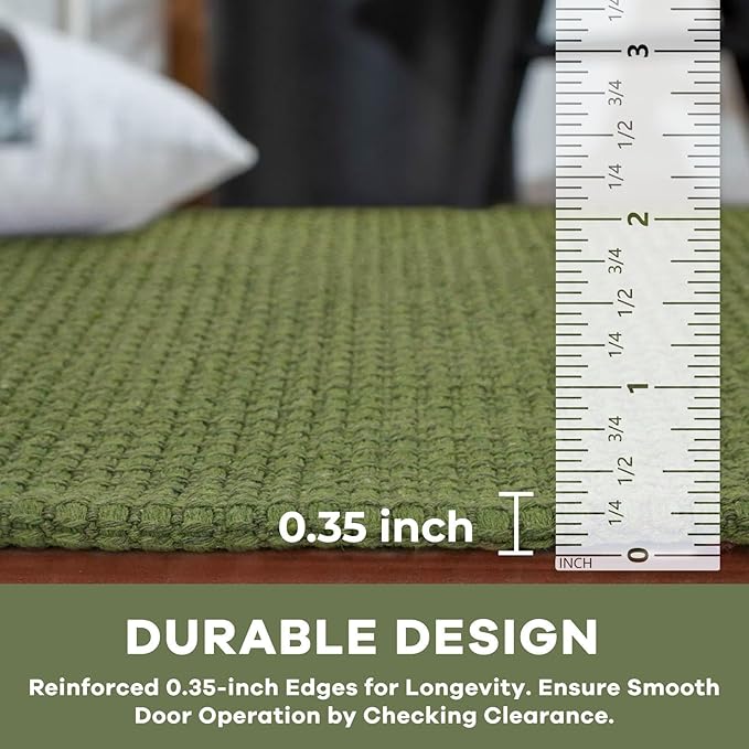 KOZYFLY Extra Long Runners for Hallways 3x16 ft Washable Kitchen Runner Non Slip Rubber Backed Hallway Rug Cotton Entryway Runner Rug Floor Carpet for Indoor Hall, Kitchen, Bright Green/Earthy Green
