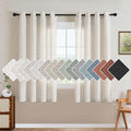 H.VERSAILTEX Decorative Linen Kitchen Curtains linen Curtains 63 inches Long Bedroom Window Treatments for Living Room Rich Linen Curtain Panels and Drapes, Nickel Grommet, Heathered Natural, 2 Panels