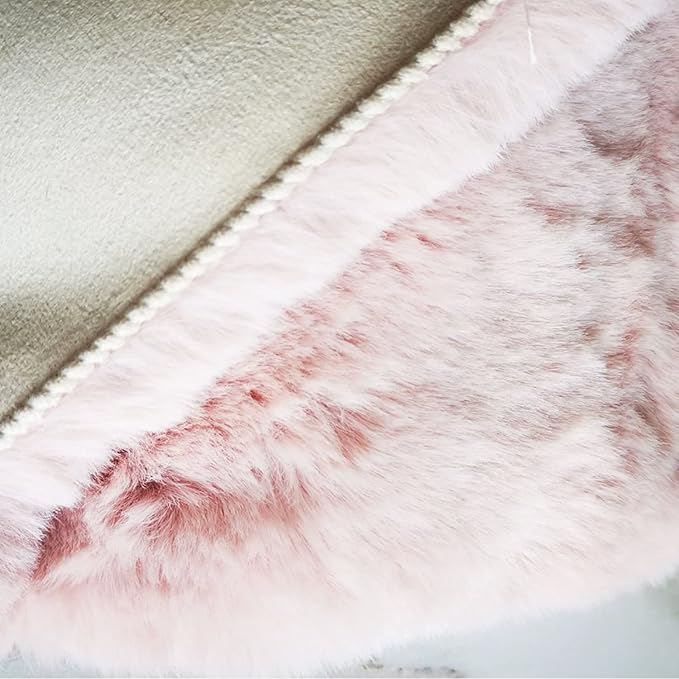 Ghouse Pink 8x10 Area Rugs Fluffy Faux Rabbit Fur Pink Fuzzy Rug Plush Shag Rugs for Living Room Bedroom, Playing Room, Nursery Room