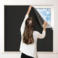 100% Blackout Curtains for Bedroom, Portable DIY Window Blinds, No Drill Window Shades & Blackout Blinds with Stickers & Tabs for Travel, Dorm Room, Media Room (79" x 57")