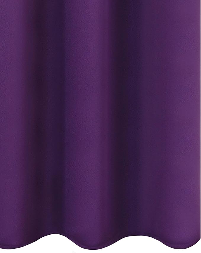 LEMOMO Purple Thermal Blackout Curtains/38 x 63 Inch/Set of 2 Panels Room Darkening Curtains for Bedroom