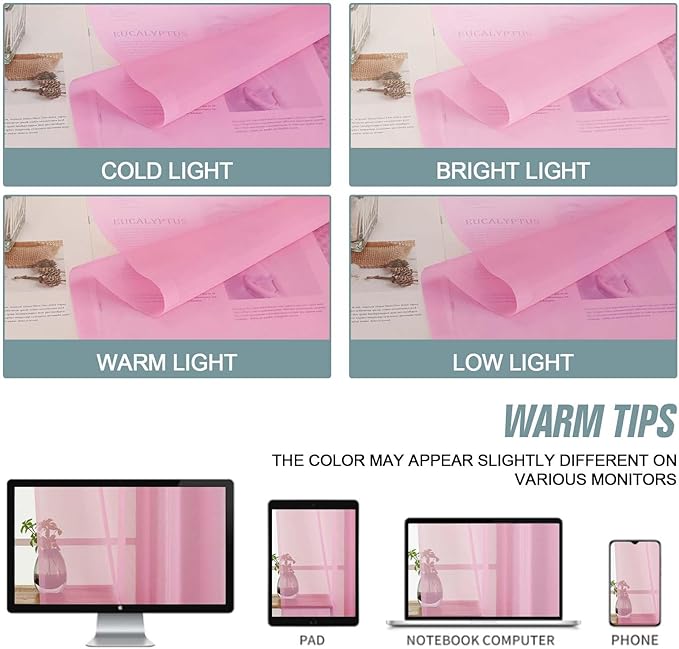 Light Pink Sheer Curtains Tier 30 Inches Length 2 Panels, Light Filtering Lightweight Soft Window Treatments Drapes, Cute Elegant Cafe Curtains for Nursery, Dual Rod Pocket, 2x42Wx30L Inches