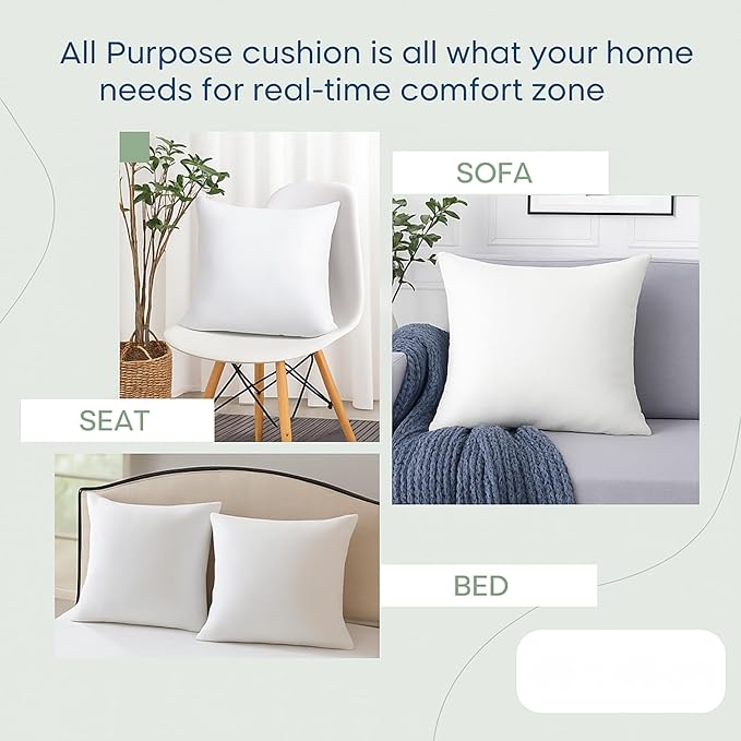 LANE LINEN 12x20 Pillow Insert - Set of 4 White Decorative Pillow for Sofa Bed, Fluffy Pillow Inserts for Throw Pillow Covers, Throw Pillows for Bed, Couch Pillows for Living Room, Bed Pillows