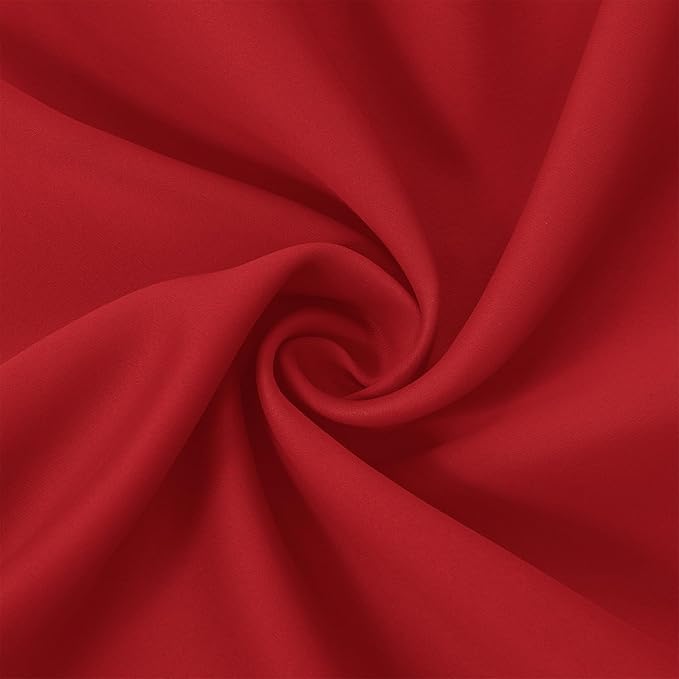 LEMOMO Blackout Curtains 66 x 95 inch/Bright Red Curtains Set of 2 Panels/Thermal Insulated Room Darkening Bedroom Curtains