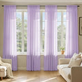 MIULEE Light Purple Sheer Curtains 84 Inches Long, 4 Panels Set, Lavender Light Filtering Rod Pocket Voile Drapes for Living Room and Bedroom, Airy Soft Fabric Window Treatments, 42 x 84 Inches