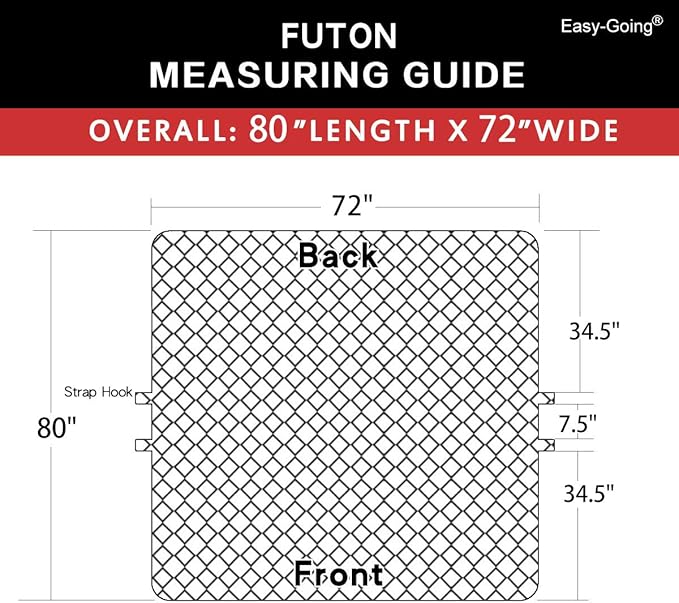 Easy-Going Futon Sofa Slipcover Reversible Sofa Cover Armless Cover Furniture Protector Couch Cover Water Resistant Pets, Kids, Children, Dog, Cat Black/Beige
