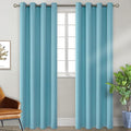 BGment Blackout Curtains - Grommet Thermal Insulated Room Darkening Bedroom and Living Room Curtains, Set of 2 Panels (52 x 95 Inch, Aqua)