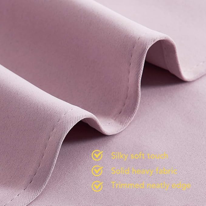 NICETOWN Blackout Curtain Panels for Bedroom, 2 Panels, Baby Pink, W42 x L40-inch, Thermal Insulated Grommet Top Blackout Draperies and Drapes for Basement