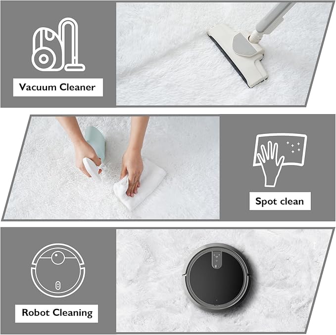 yulidayang White Fluffy Round Area Rugs for Bedroom,6'X6'Shag Circle Area Rugs for Girls Room,Non Slip Fuzzy Plush Rug for Kids Room Living Room and Dorm Home Decor Rug