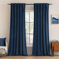 MIULEE Velvet Curtains 108 inches - Luxury Blackout Curtains for Bedroom Living Room Thermal Insulated Super Soft Window Drapes Rod Pocket & Back Tab, Navy Blue, W52 x L108 inches, 2 Panels