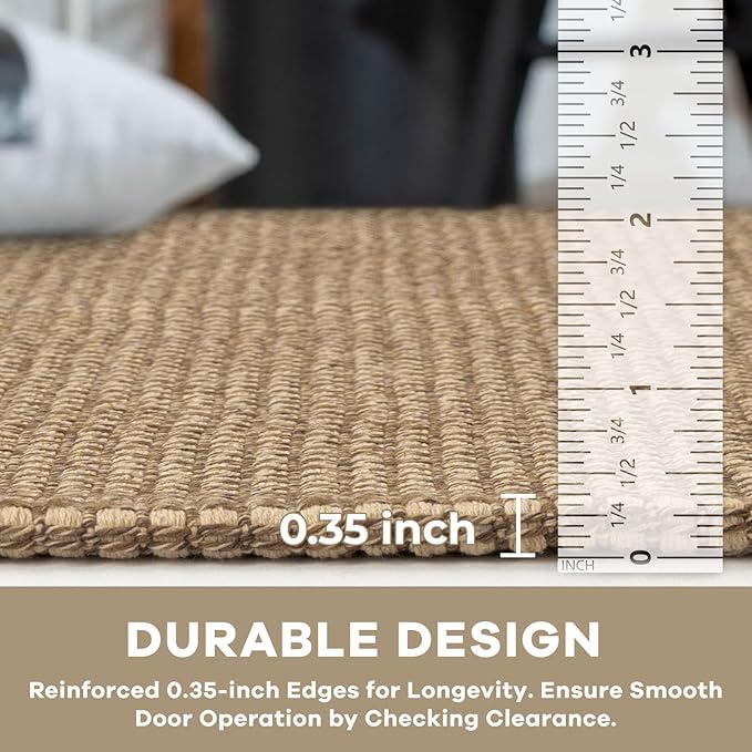KOZYFLY Extra Long Runners for Hallways 2.6x14 ft Washable Kitchen Runner Non Slip Rubber Backed Hallway Rug Cotton Entryway Runner Rug Floor Carpet for Indoor Hall, Kitchen, Stair, Tan/Orange/Brown
