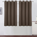 LEMOMO Blackout Curtains 52 x 45 inch/Chocolate Brown Curtains Set of 2 Panels/Thermal Insulated Room Darkening Bedroom Curtains