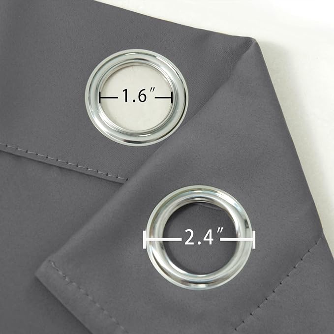 LEMOMO Blackout Curtains 66 x 72 Inch Long Frost Grey Curtains Set of 2 Panels Room Darkening Curtains for Bedroom and Living Room