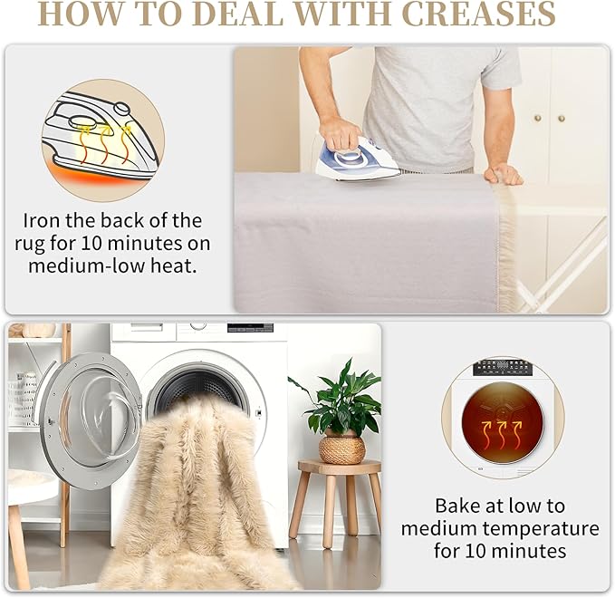 Faux Fur Rug for Bedroom, Fluffy Runner Rugs Soft Sheepskin Rug Sofa Couch Seat Cushion, 2x6ft Beige Plush Area Rug Shag Rugs Floor Carpets for Nursery Bedside, Cute Shaggy Fuzzy Home Decor