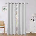 Joydeco Blackout Curtains 95 Inches Long 2 Panels Set, Thermal Insulated Long Curtains& Drapes 2 Burg, Room Darkening Drapes for Bedroom Living Room (Greyish White, W37 x L95 Inch)