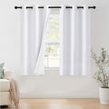 NICETOWN 100% Blackout Window Curtain Panels 68 inch Length for Bedroom, Set of 2, Snow White, 42 inches Wide, Thermal Insulated Drapes