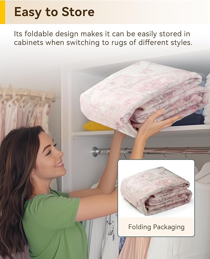 RELEANY Area Rugs 2'6''x4' Kitchen Rugs Entry Rug Small Rugs for Entryway Kitchen Bathroom Door Mat Indoor Entrance,Washable Non Slip, Pink Greypink Cute