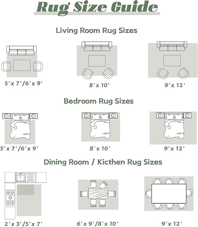 Area Rug 8x10 Washable Rug, Vintage Boho Medallion Rugs Non-Slip Soft Low Pile Large Distressed Rug Indoor Retro Carpet for Living Room Bedroom Dining Room Home Office (Vintage Green, 8'x10')